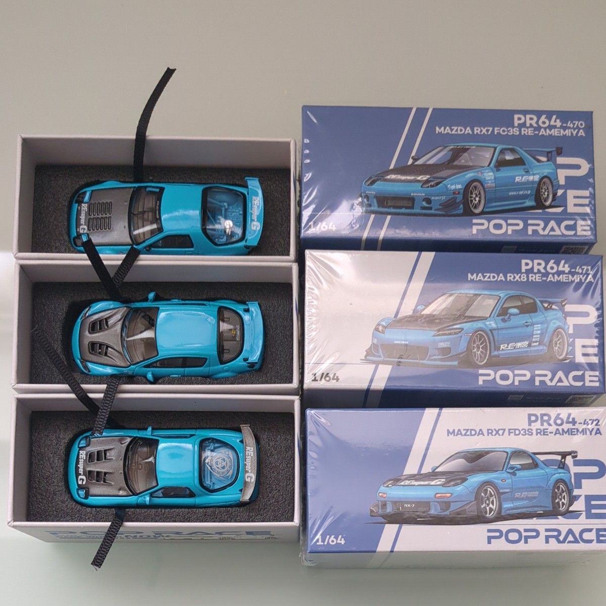 TDE2025限定 ポップレース マツダ RX-7 RE雨宮 ホワイト ミニカー POP