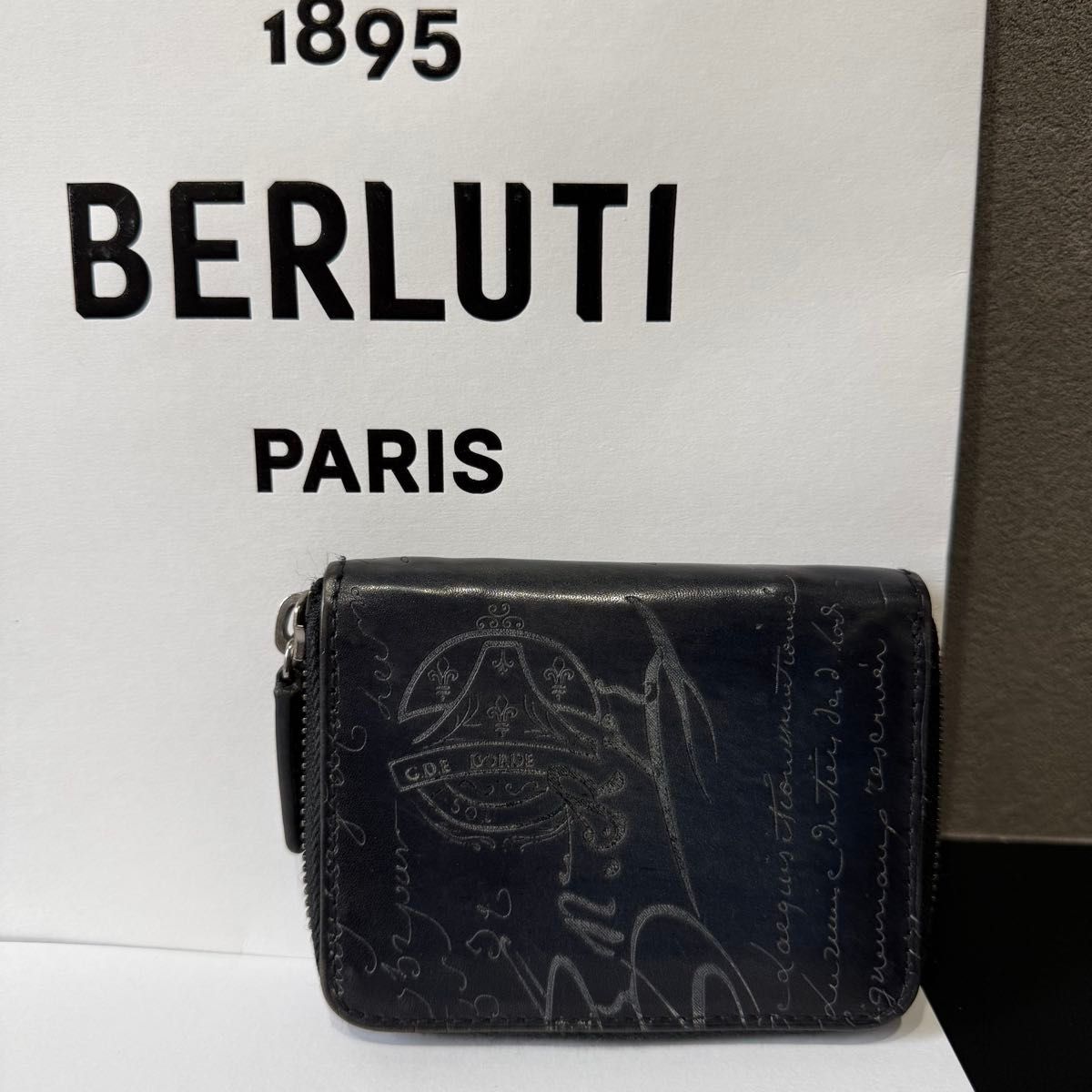 良好品 Berluti ベルルッティ カリグラフィ スクリットレザー ジップ