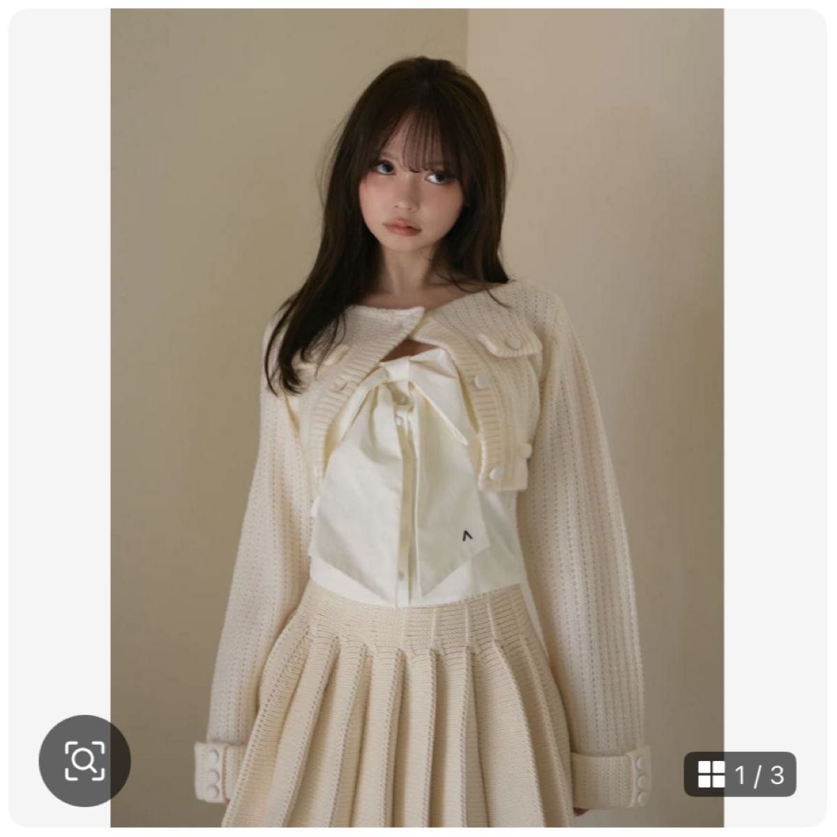 andmary Ami ribbon check tops beige｜Yahoo!フリマ（旧PayPayフリマ）