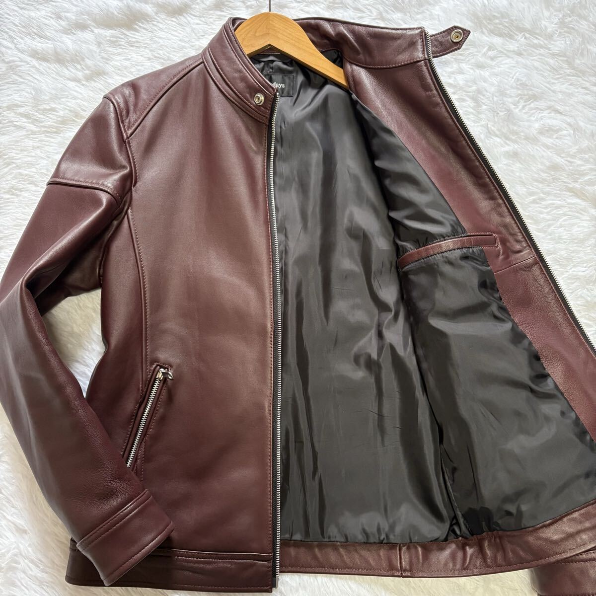 Yahoo!オークション -「ボルドー ジャケット レザー」(ライダース