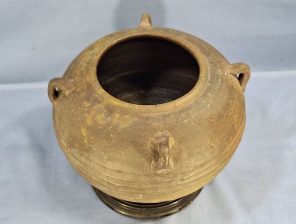 古備前 四耳壺 窯記し 素焼 在銘 桃山時代 古美術品 置物 コレクター