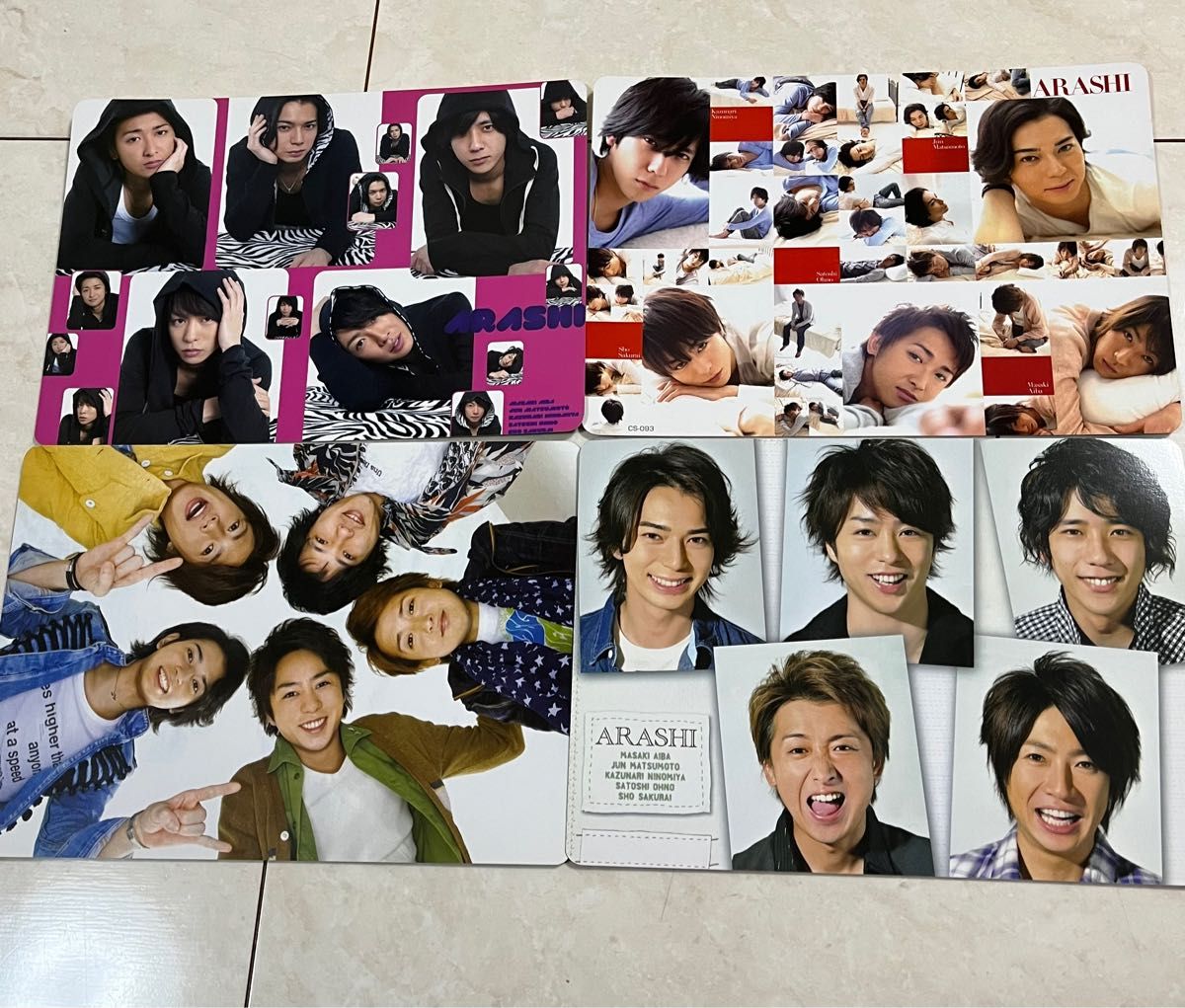 嵐 集合下敷き5枚セット 二宮和也 松本潤 相葉雅紀 櫻井翔 大野智