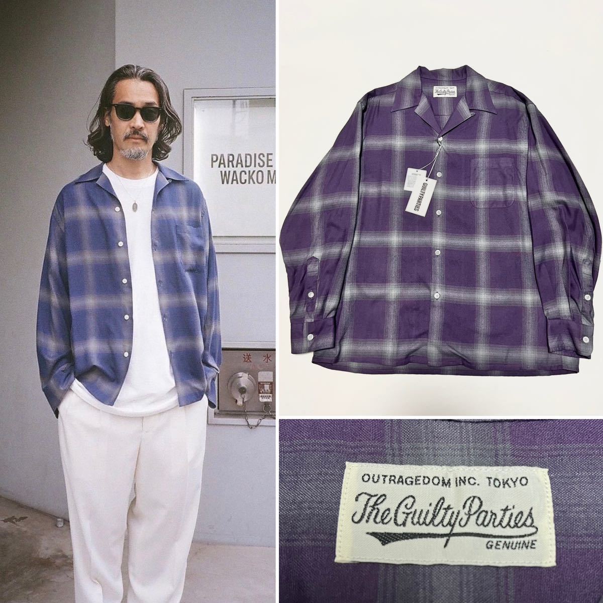 Yahoo!オークション - 23SS 限定 WACKO MARIA OMBRE CHECK OPEN COLLAR