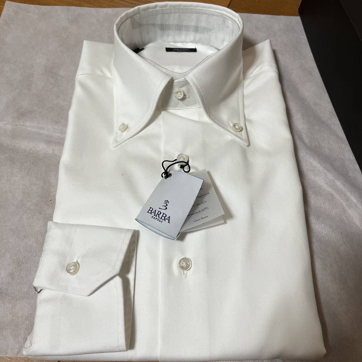 バルバ BARBA 白シャツ 37 新品箱付 イタリア ナポリ ハンドメイド