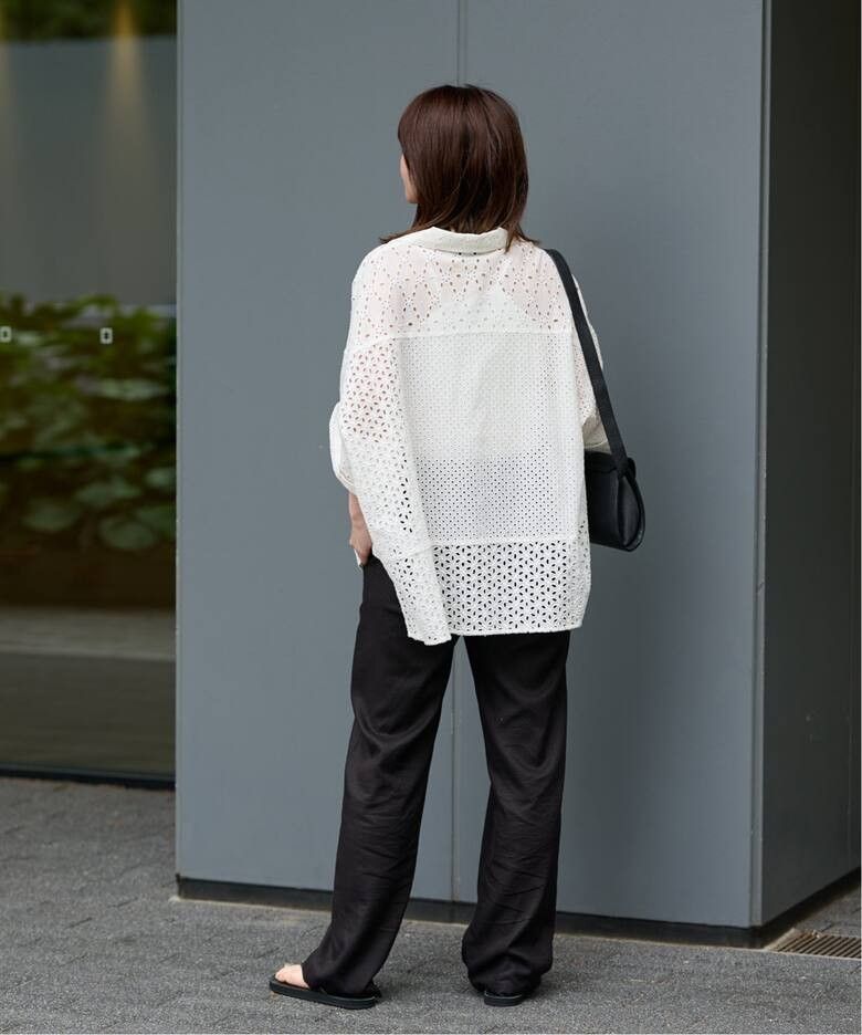 新品 23SS フレームワーク FRAMeWORK カットワーク刺繍半袖シャツ