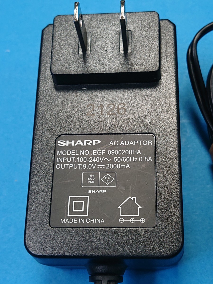 送料無料 即決 ACアダプタ レジ用 DC9V 2 SHARP 電子レジスター XE