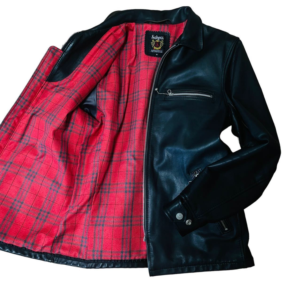 極美品】Schott ライダースジャケット シングルライダース 牛革