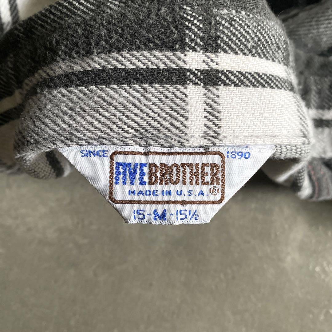 黒×白 70s 80s ビンテージ USA製 FIVE BROTHER ファイブブラザー
