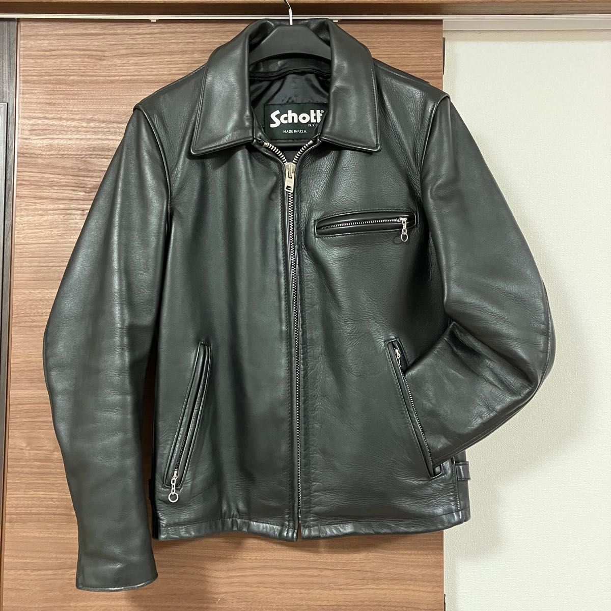 美品 Schott ショット 643 サイズ34 シングル ライダース ジャケット