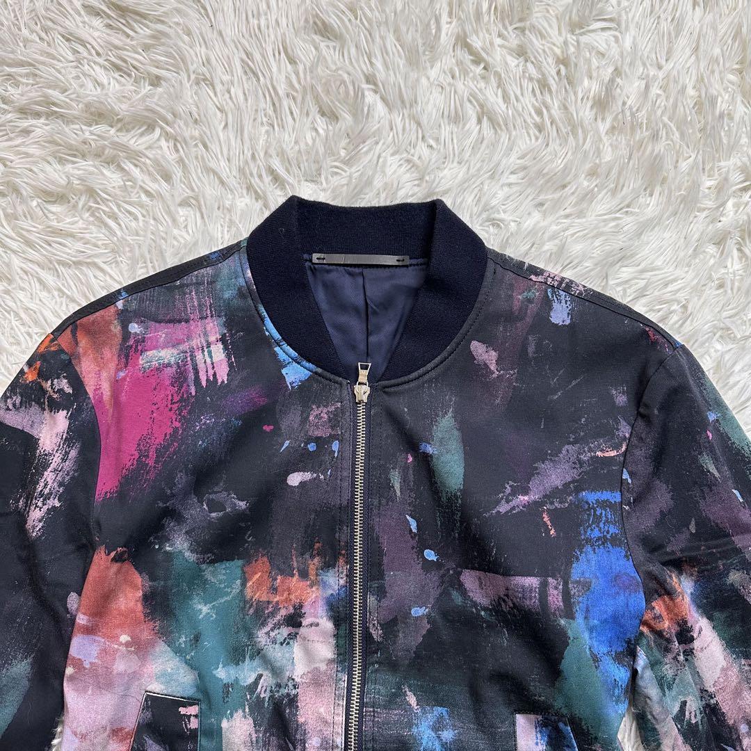 極美品】 Paul Smith ポールスミス ペイント柄 MA-1 ブルゾン M 総柄