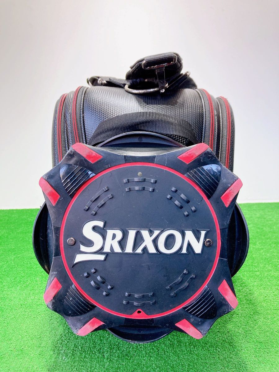 中古】Srixon ブラック キャディバッグ フード付き 6分割式 9型 中古