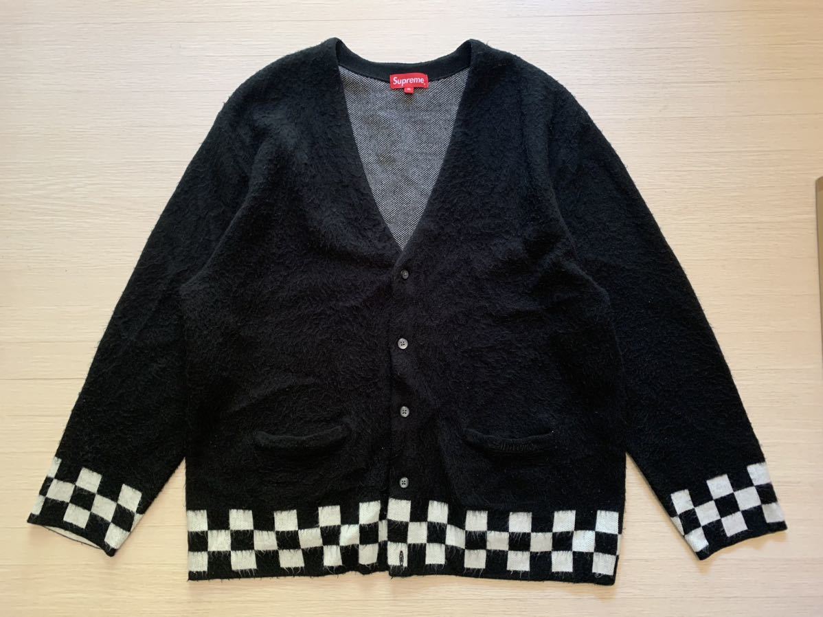 木村拓哉 キムタク 着用 XL supreme brushed checkerboard cardigan