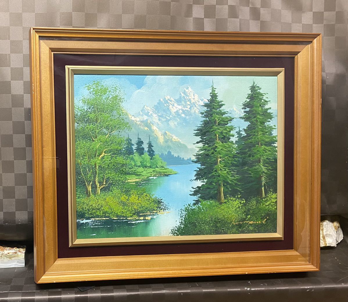 Yahoo!オークション - 真作 油彩画 油絵 風景画 F6号 作者不明 額縁 額