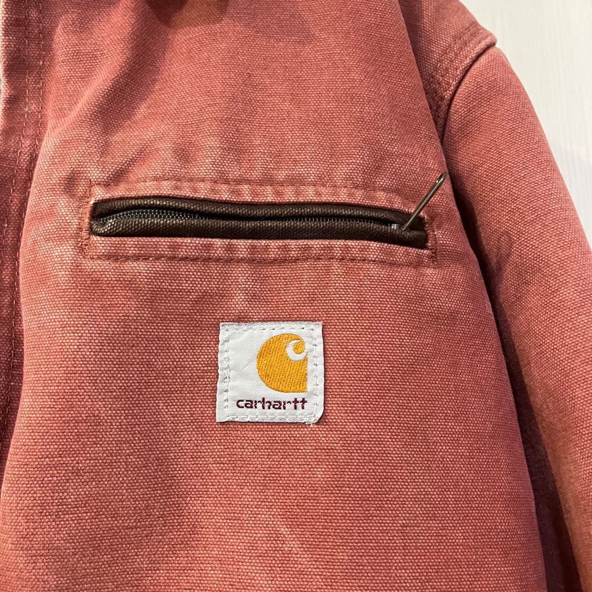 短丈希少サイズ 希少カラー Carhartt デトロイトジャケットサーモン