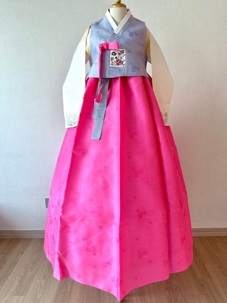 チマチョゴリ 高級シルク韓服 ピンク×薄紫 バッグ付き4点セット｜Yahoo