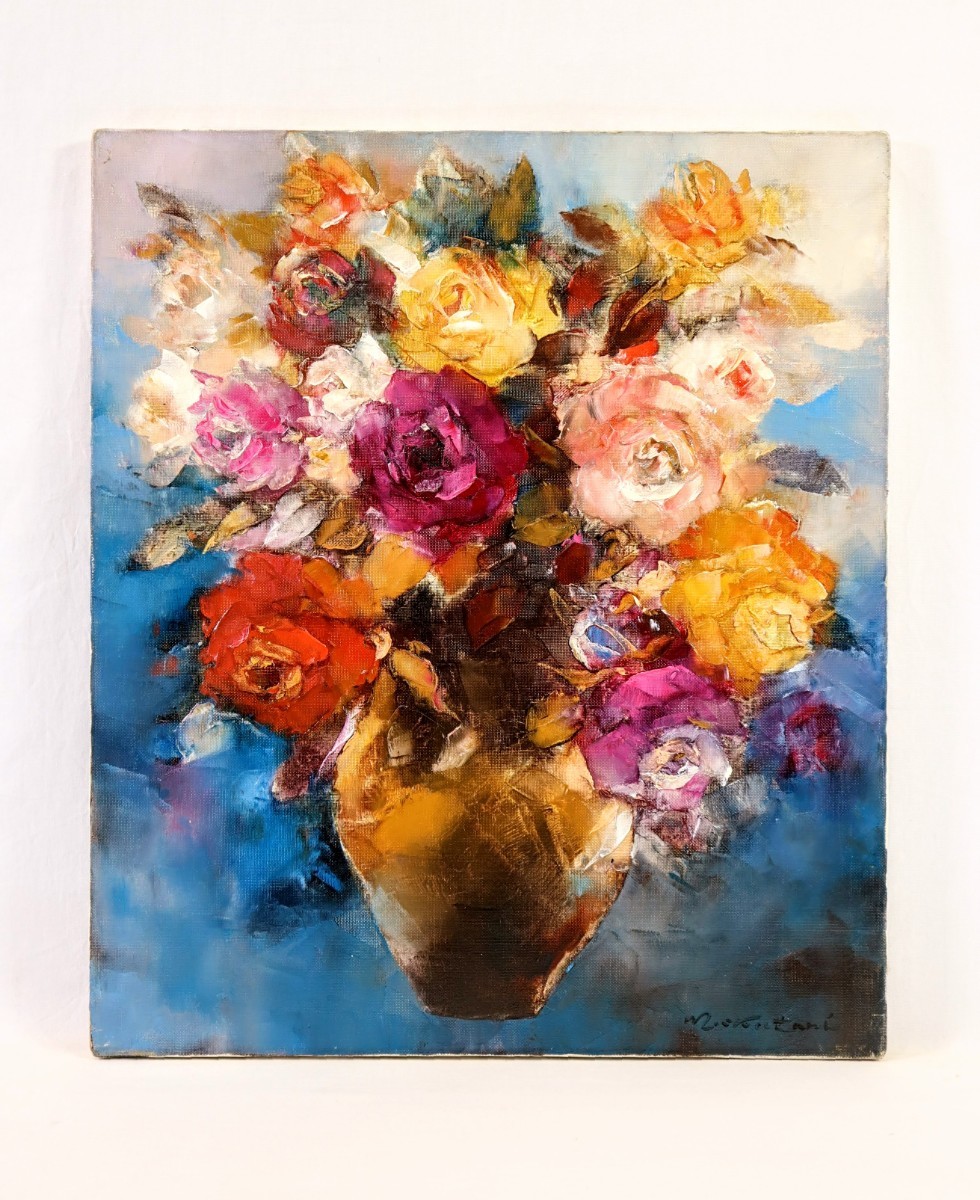 Yahoo!オークション - 真作 奥谷全弘 油彩「薔薇の花」画 45.5×53cm F