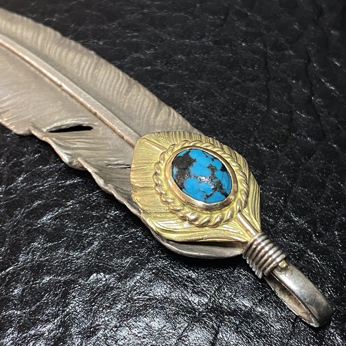 レア ゴローズ 上金 金縄ターコイズ付き 特大プレーンフェザー goro's