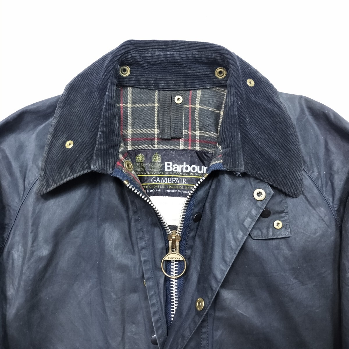 Special 別注 80s Barbour gamefair c34 ネイビー 2crest ゲームフェア