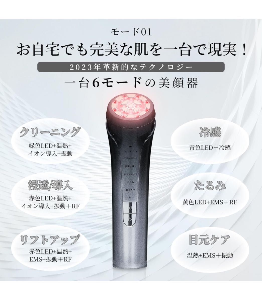 多機能美顔器 FZ-620 新品 開封のみ 未通電 EMS 超音波振動 USB充電