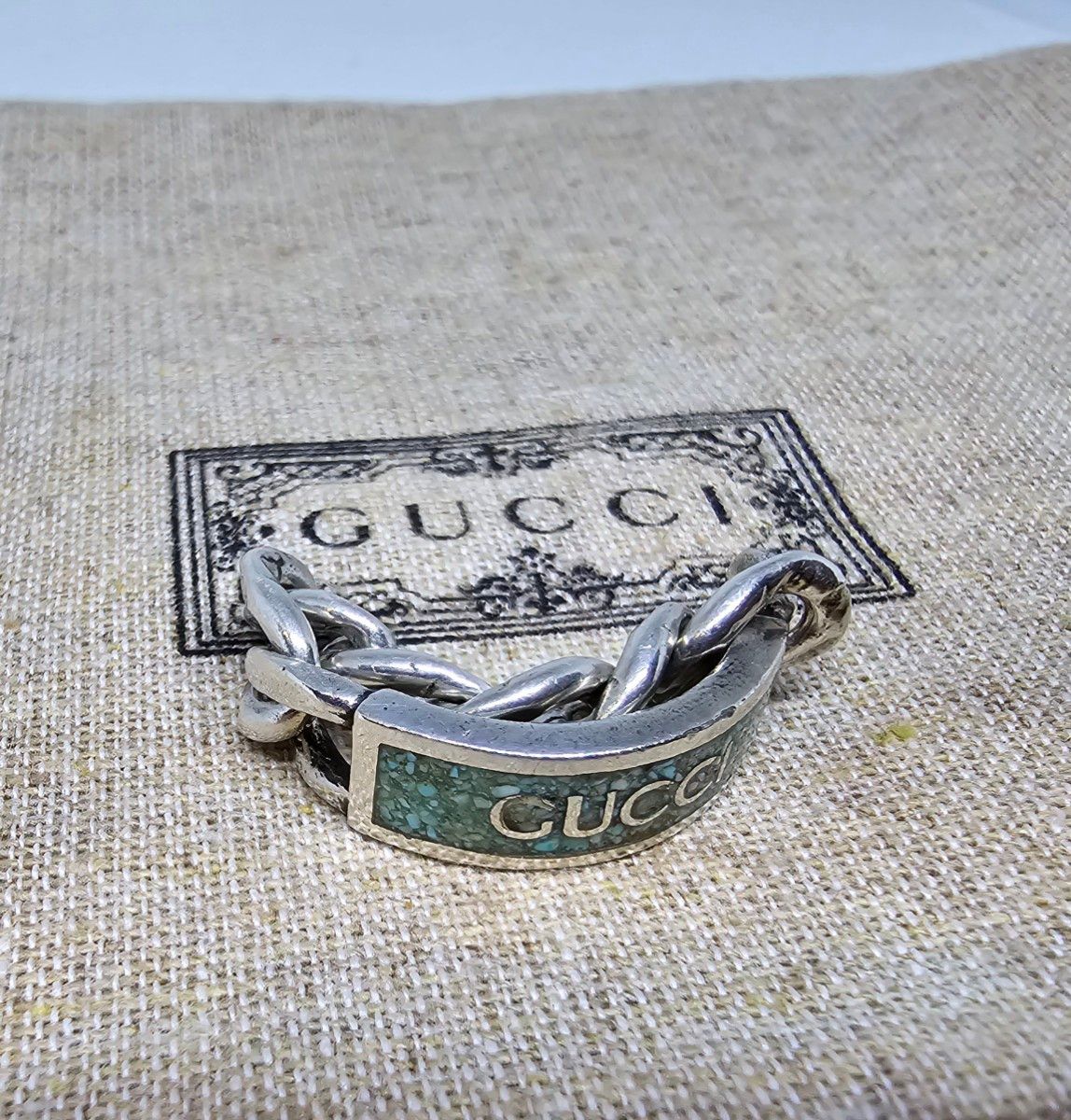 超レア廃盤品】GUCCI エナメル ロゴ チェーン リング｜Yahoo!フリマ