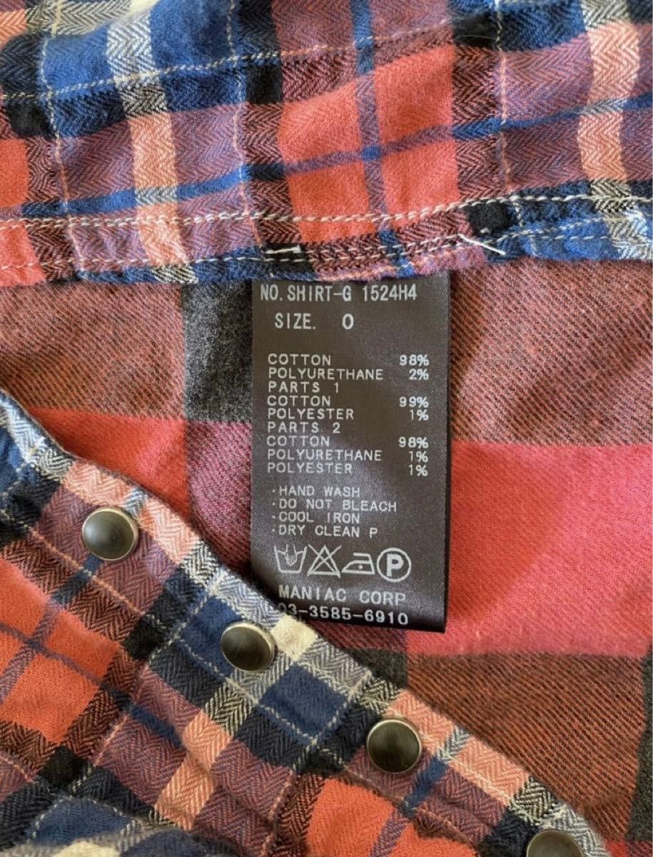 美品 LGB ルグランブルー ダメージ チェックシャツ 0 レディース 2way