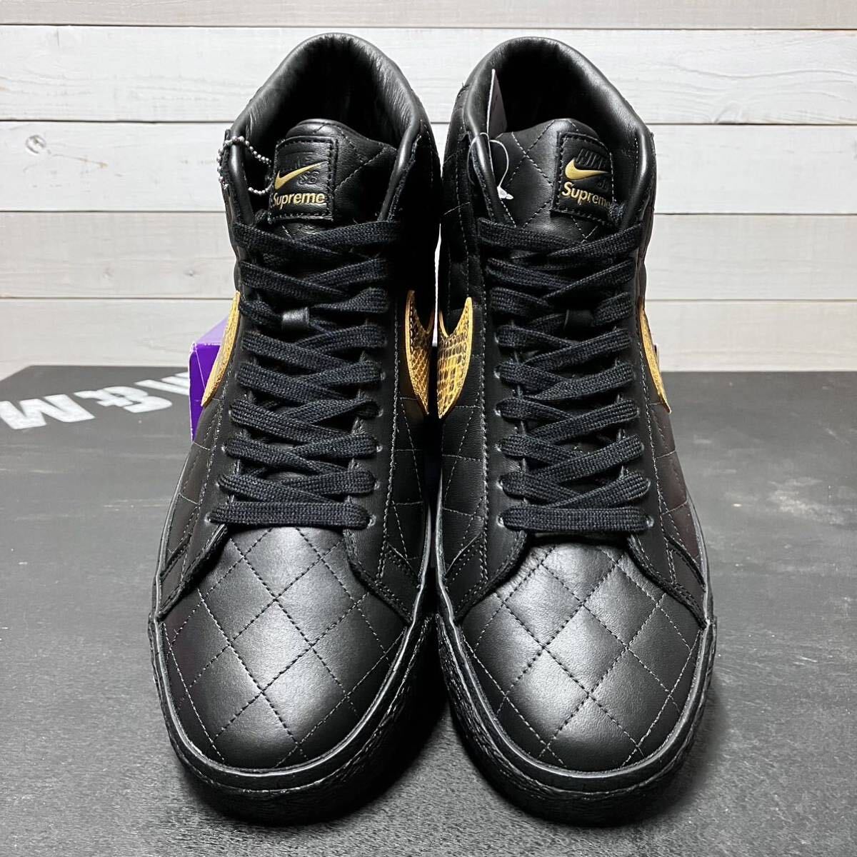 27cm NIKE SB ZOOM BLAZER MID QS 2 SUPREME LEATHER DV5078-001