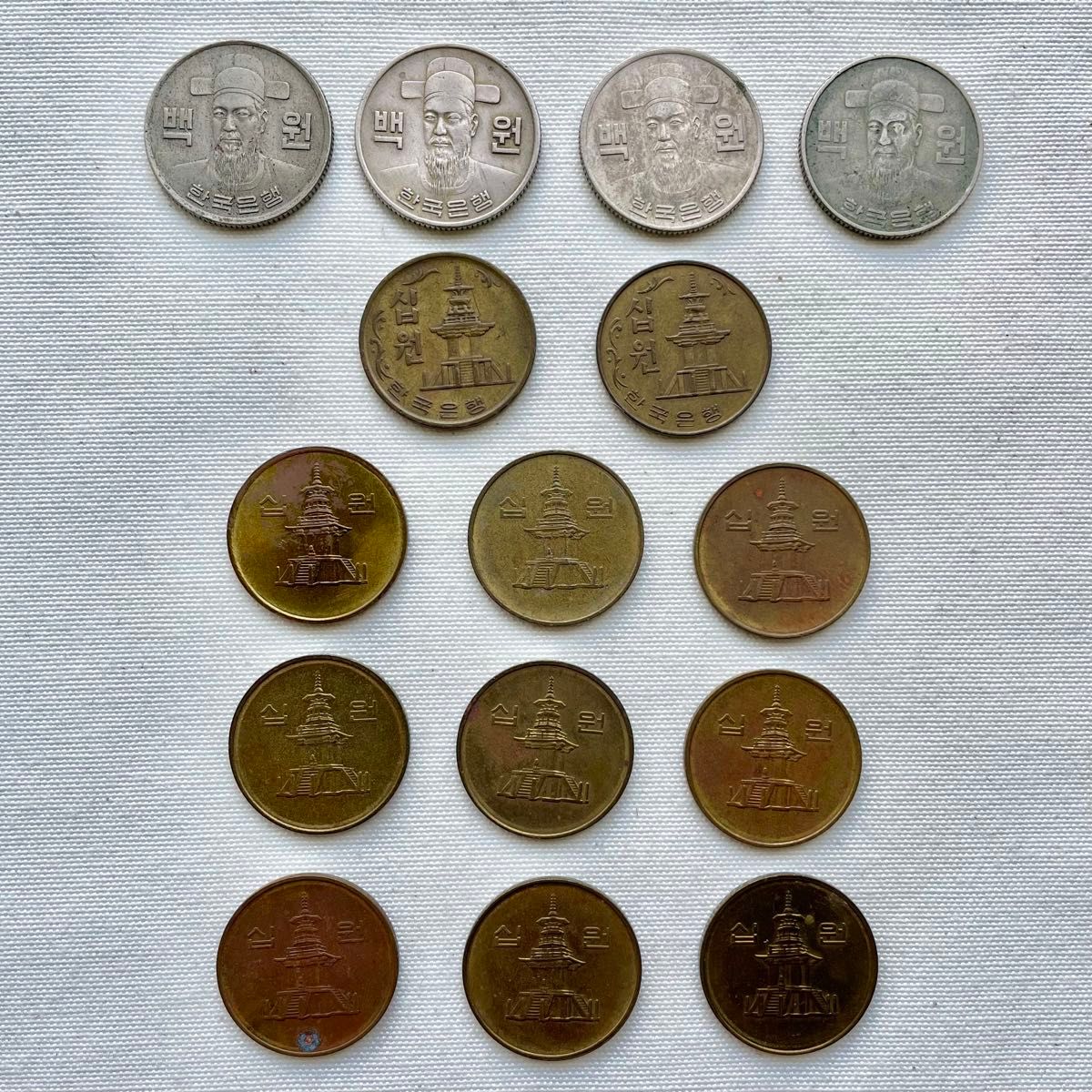 外国コイン 韓国 旧硬貨 10ウォン 11枚 100ウォン 4枚｜Yahoo