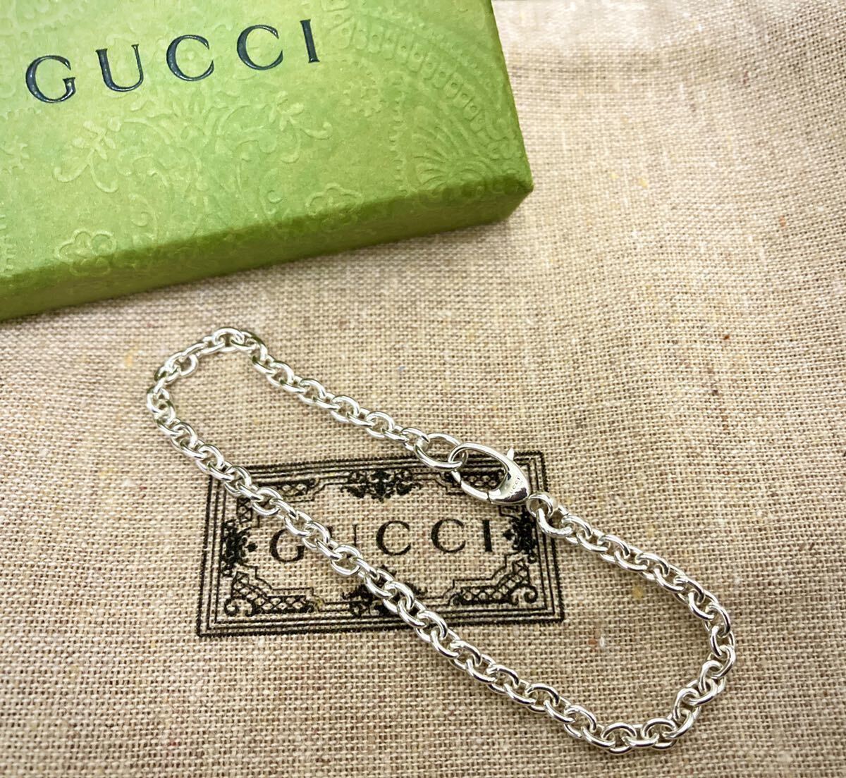 正規品 GUCCI/グッチ チェーンリンク ブレスレット/あずきチェーン