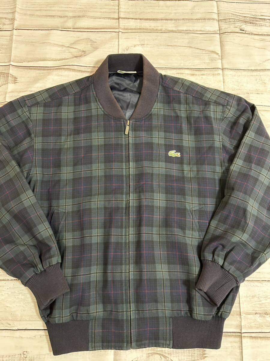 ラコステ ブルゾン スウィングトップ LACOSTE L チェック 古着 緑