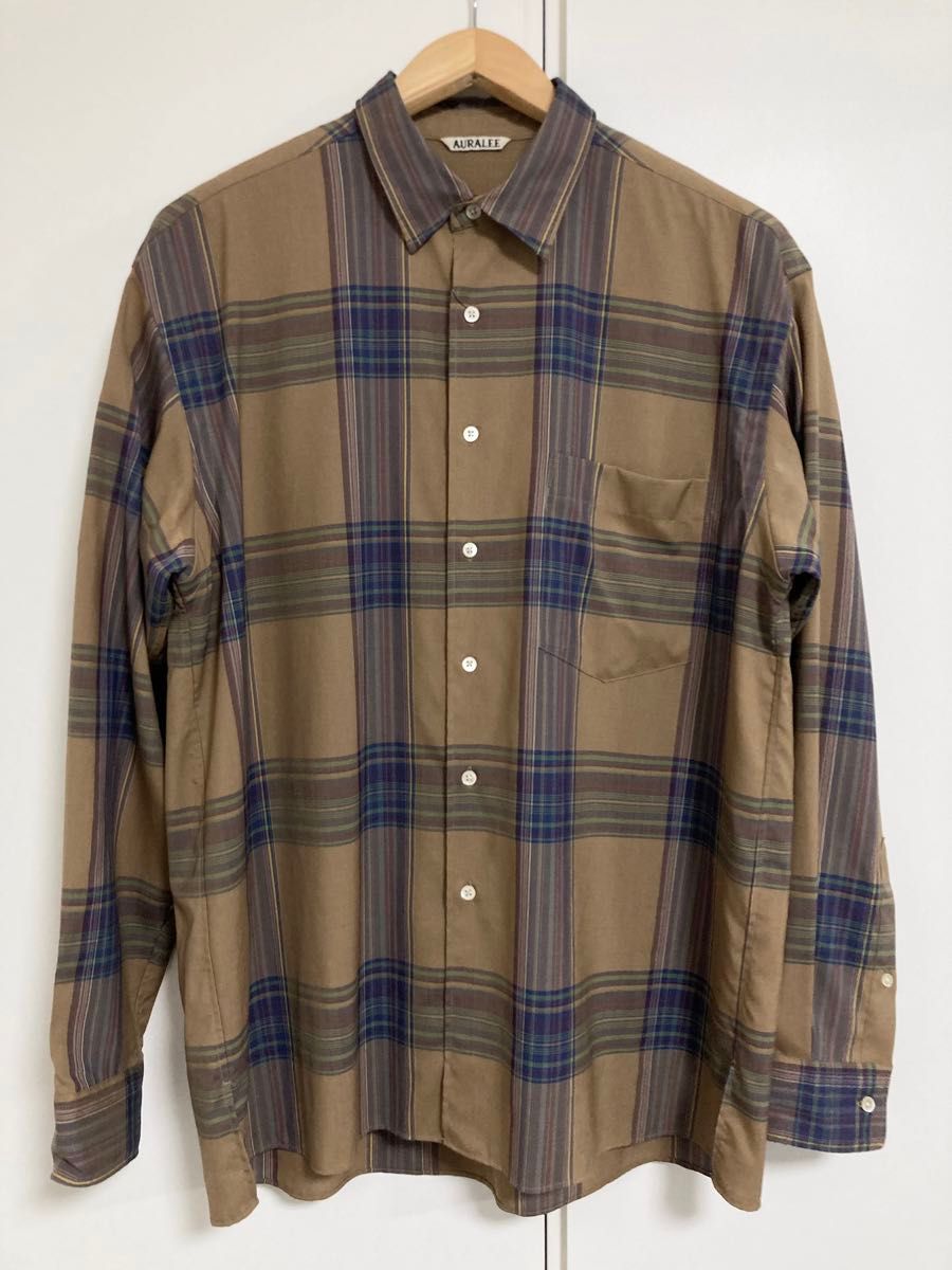 AURALEE（オーラリー）のSUPER LIGHT WOOL CHECK SHIRTS 長袖シャツ