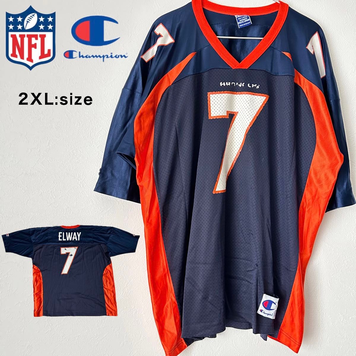 Champion】NFL ブロンコスチームシャツ アメフトゲームシャツ