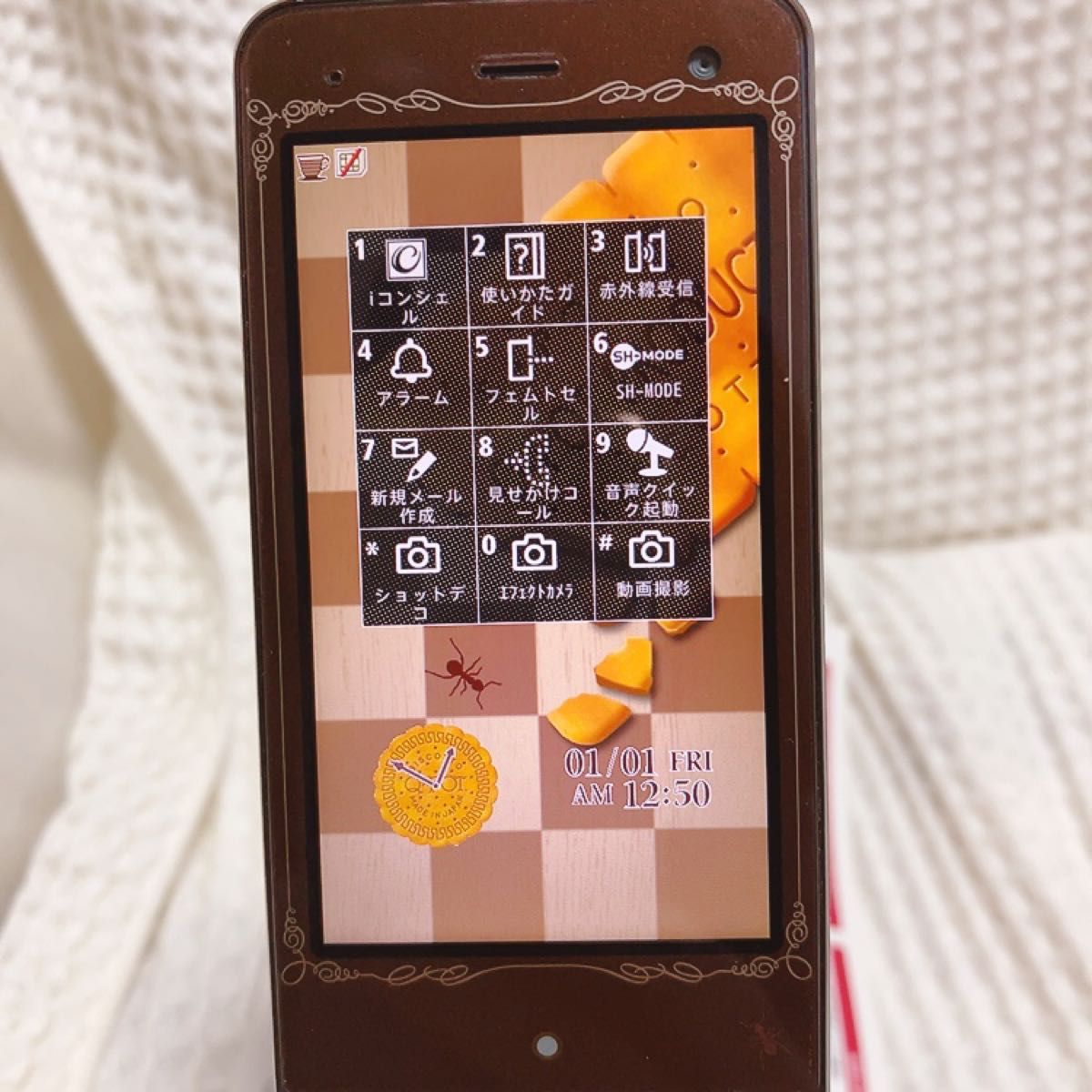 docomo Q-pot phone SHARP SH-04C 限定 チョコレートビスケットver