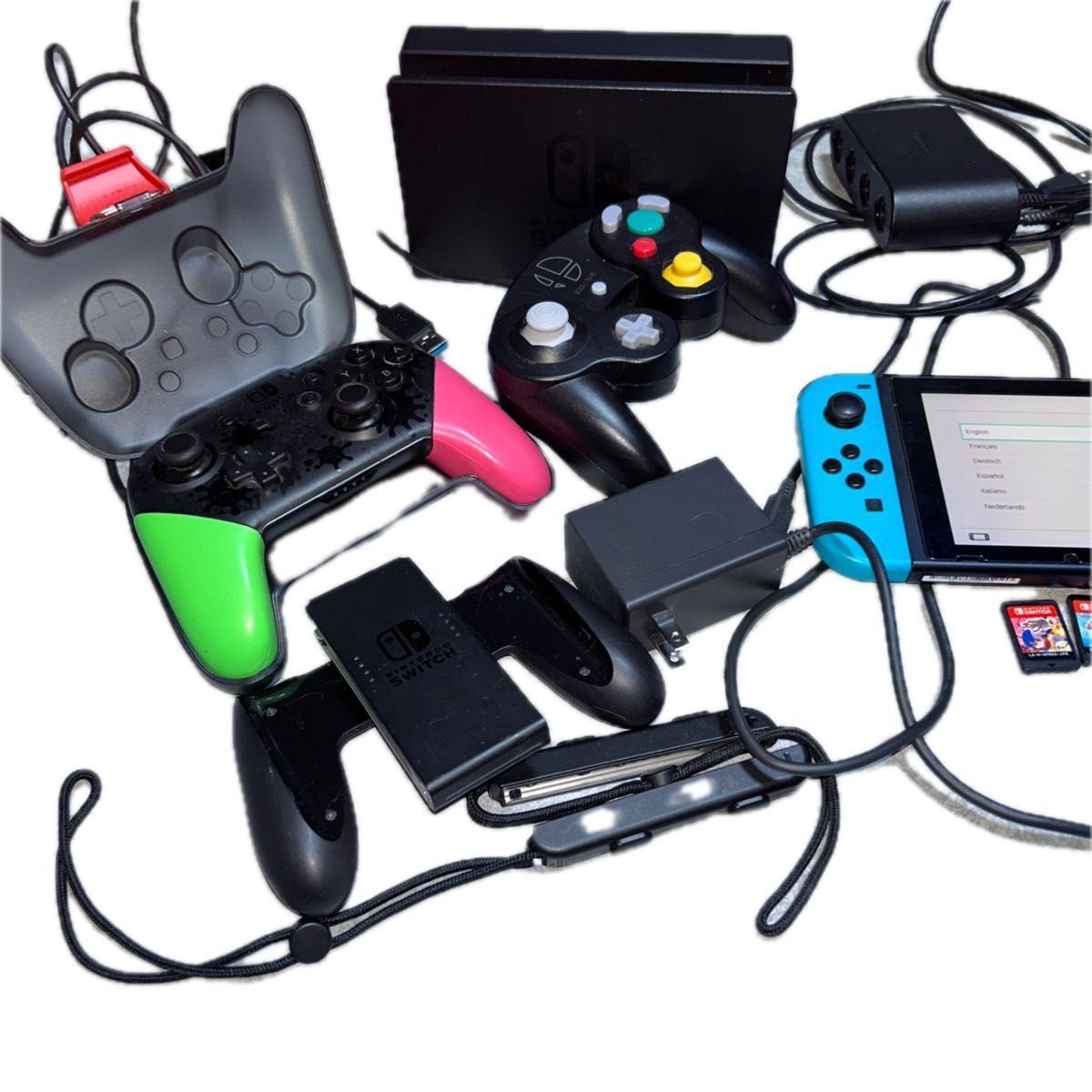 Nintendo Switch 本体 proコン gcコン ソフト4本 バッテリー強化版 箱