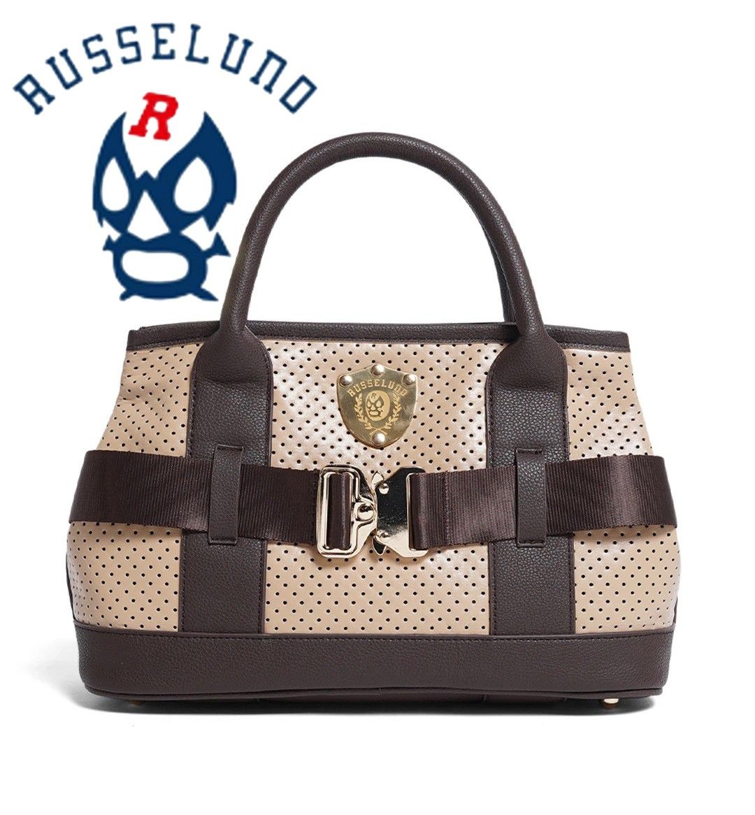 RUSSELUNO ラッセルノ パンチングレザー カートバッグ ベージュ 定価22
