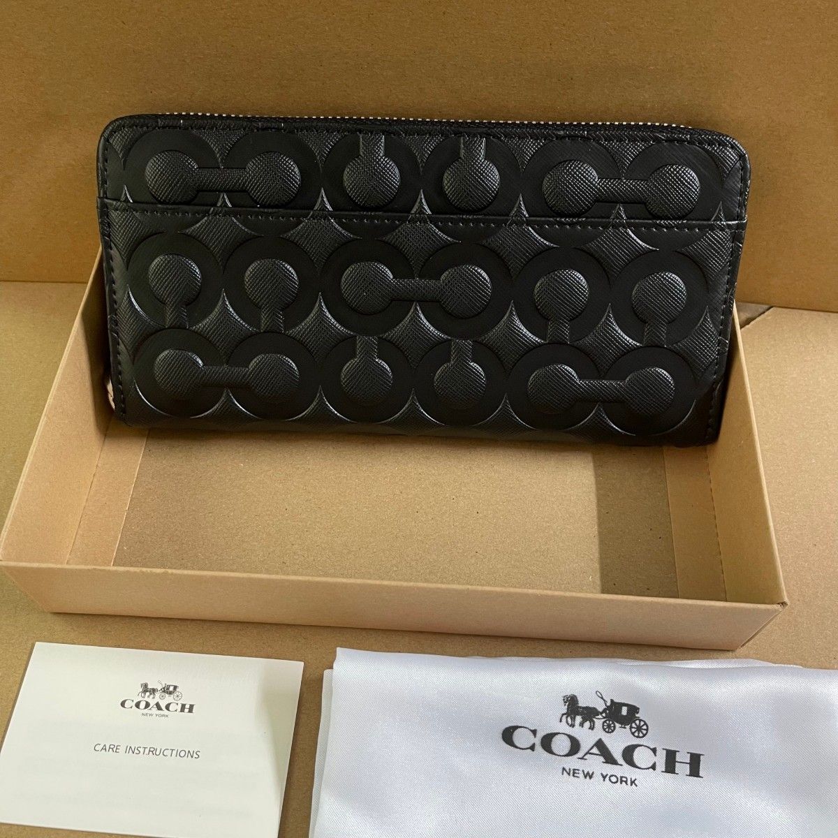 コーチ COACH 長財布メンズ エンボス 黒 ブラック F60735｜Yahoo