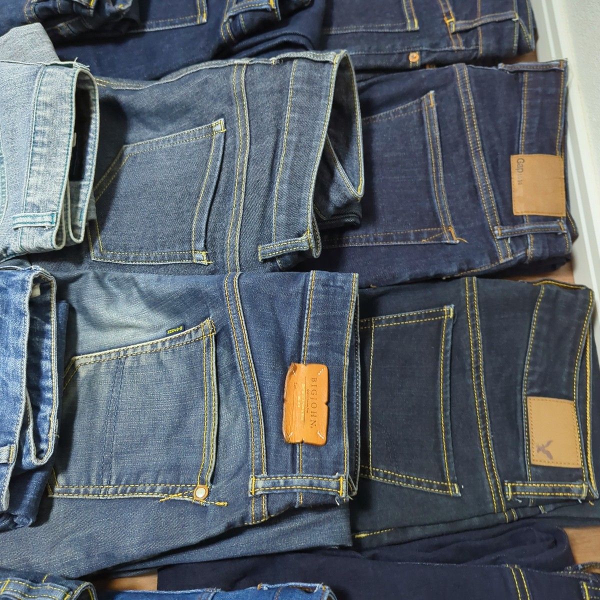 濃い色デニムパンツ ジーンズ まとめ売り 40本 リメイク ハンドメイド