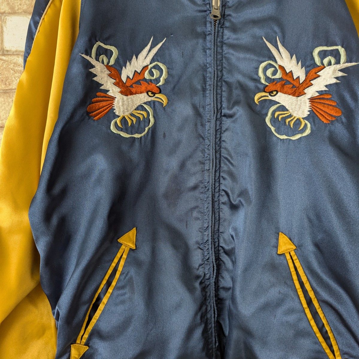 レア 】VULCANO スカジャン リバーシブル YBS 鷹×双龍 90s ヴルカーノ