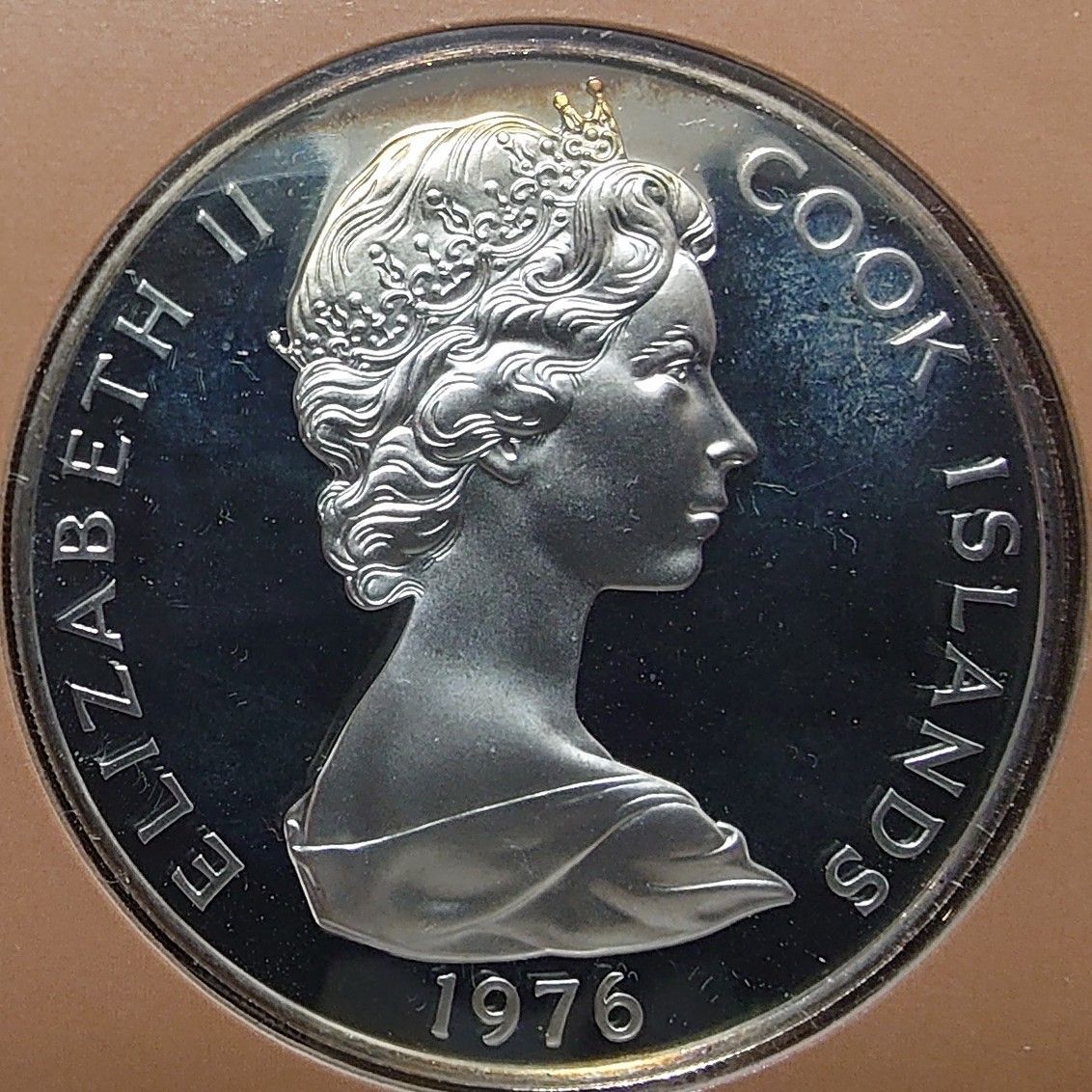 1976年 クック諸島銀貨 5ドル マンガイアカワセミ銀貨 フランクリン