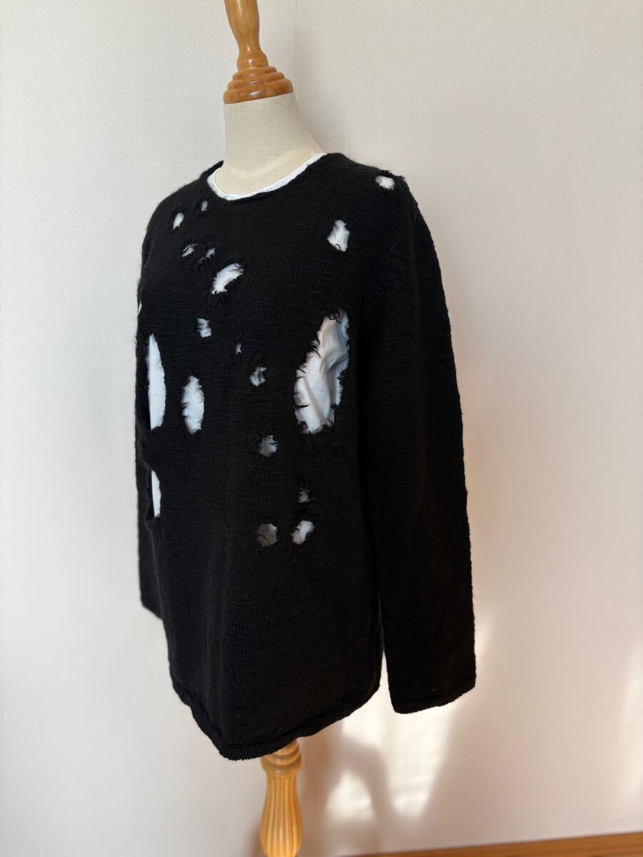 新品 BLACK COMME des GARCONS ブラックコムデギャルソン ダメージ