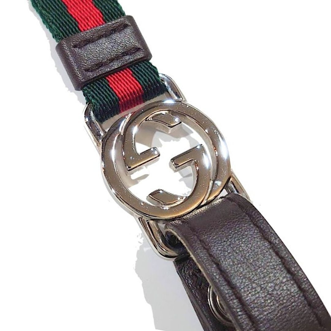 鑑定済】GUCCI グッチ ネックストラップ ネックホルダー ダブルG