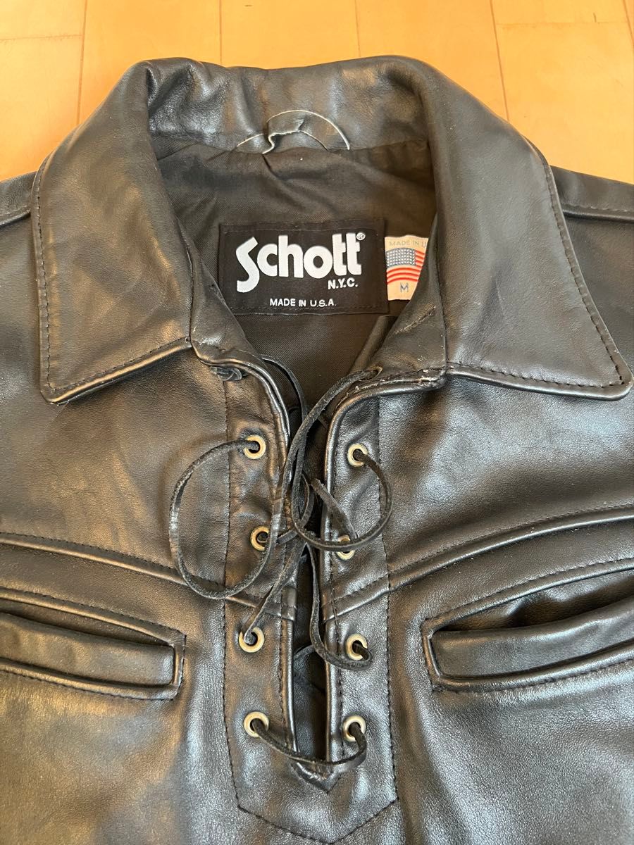 Schott663 プルオーバーレザージャケットM アメリカ製 ショット革