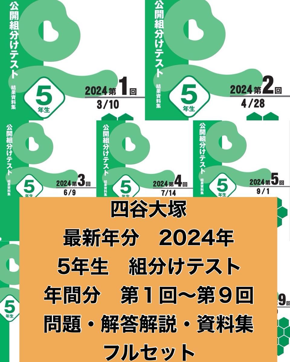 最新 2024年度 5年生 年間分 四谷大塚 組分けテスト 過去問フルセット