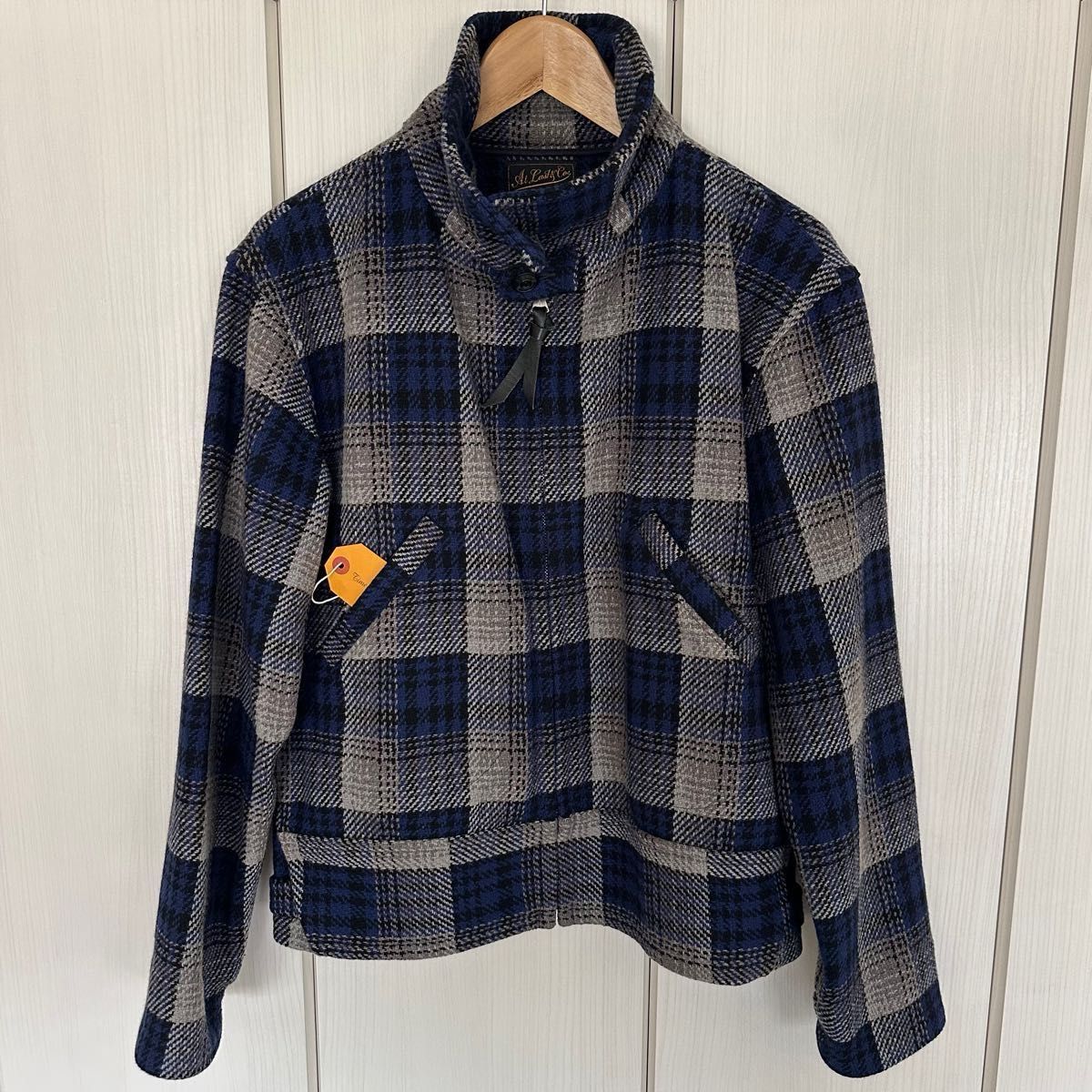 美品 Atlast&co アットラスト WOOL COSSACK JACKET チェック size38