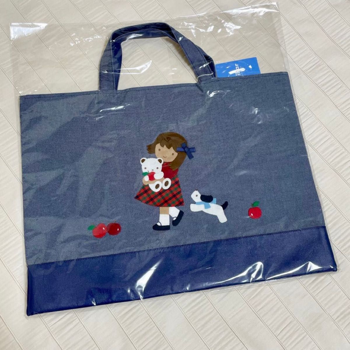 新品 ファミリア デニムバッグ2025年 手刺繍 ネイビー｜Yahoo!フリマ