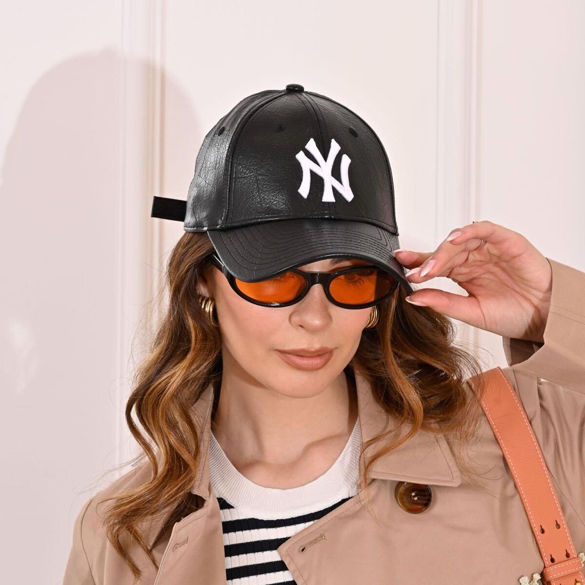 NEWERA 9Forty NY ヤンキース キャップ 帽子 ブラック レザー