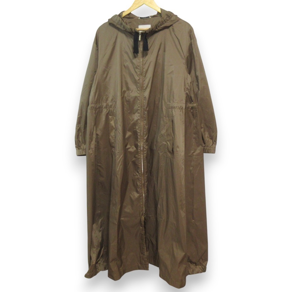 良品 Sマックスマーラ TIMELESS PARKA コート ロング丈 42 L 紺