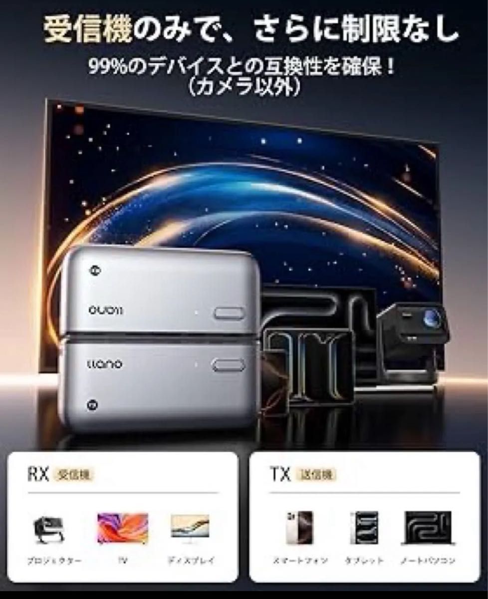 ワイヤレスhdmi 無線 送受信機セット 最大50m無線伝送 日本技適認証