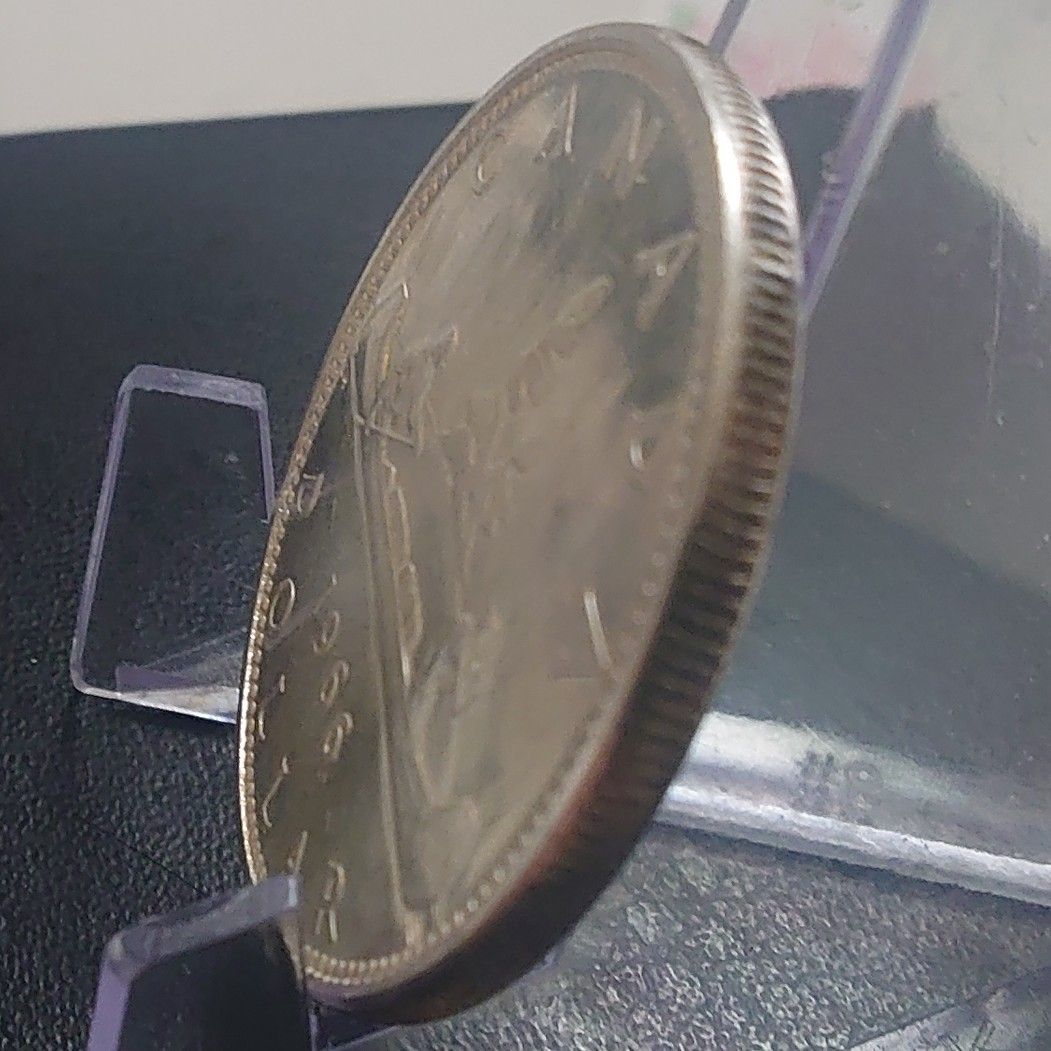 1966年 カナダ銀貨 1ドル カヌーダラー エリザベス2世ヤング silver800