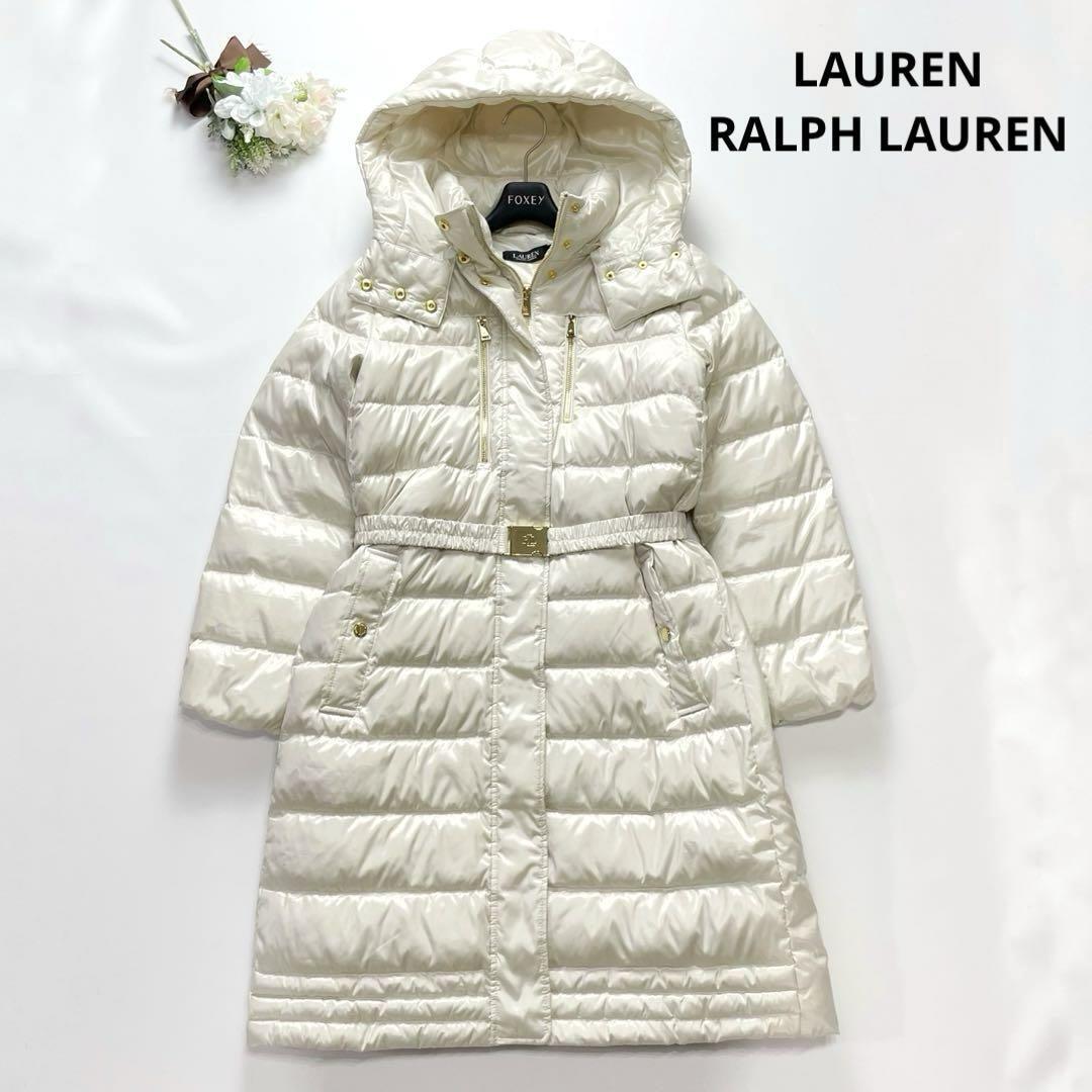 美品 LAUREN RALPH LAUREN ラルフローレン ロングダウンコート ベルト