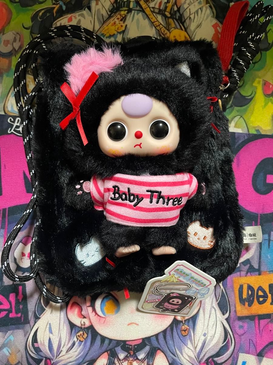 新作 Baby three ベイビースリー ぬいぐるみ 猫 スマホポーチ
